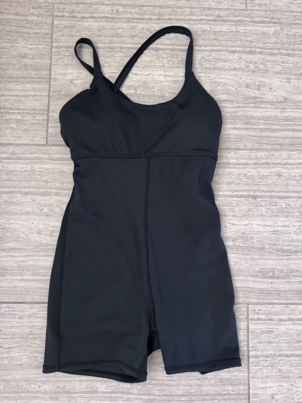Black One-Piece Activewear Jumpsuit | Open Back Strappy Workout Romper